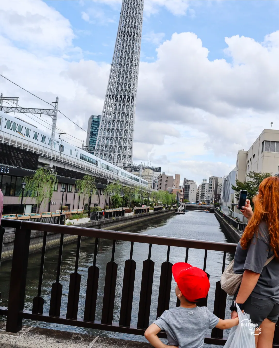 La alternativa gratis: el Skytree desde el puente del río Sumida también impresiona, sin pagar entrada